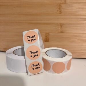 Peach Thank You Stickers - set of 25
